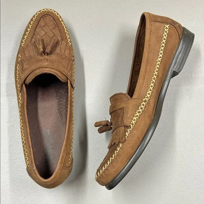 Mocasines Wrangler Cuero Genuino Marrón Borla Zapatos Tejido Detalle Para Hombre Talla 10.5 Foto 1 de 4