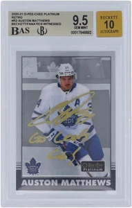 Auston Matthews Maple Leafs Signed 2020-21 Upper Deck R-2 BAS 9.5/10 Card w/Insc - Picture 1 of 2