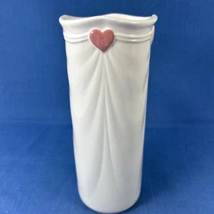 FTDA Hearts And Curtain Ceramic Vase 1985 Made In Japan Vintage 8” - Picture 1 of 13