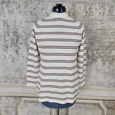 Vintage 1970s Pullover Striped Top Women's S vtg 70s Academia Hippie Mod Raglan - Image 1 of 4