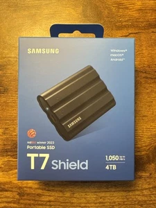 Samsung T7 Shield 4TB Portable SSD 1050 MBs Solid State Drive USB 3.2 NEW SEALED - Photo 1/2