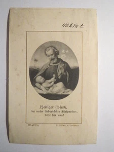 Heiliger Joseph mit Kind Jesus - Fürbitte / Andachtsbild Heiligenbild - Afbeelding 1 van 1