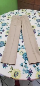 Chaps Boys Schoolwear Pants Tan Pleated Front Sz. 14 Slim Adjustable Waist (NEW) - Picture 1 of 9