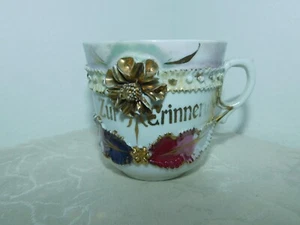 Antica tazza in stucco "Da ricordare" del 1900! bellissimo colore! n.6 - Foto 1 di 5