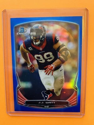 Bowman Chrome J.J. WATT 2014 refractor azul/199 Cardinals Texans Foto 1 de 4