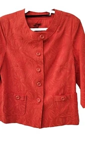 Joni B. Womens Jacket Colorful Print French Terry Cotton Button Front XL - Picture 1 of 12