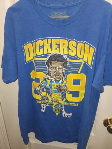 Vintage Los Angeles Rams Erick Dickerson Caricature Shirt Size L Rare Cover