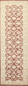 Gemüsefarbstoff Blumenmuster Peshawar-Chobi orientalischer Läuferteppich handgeknüpfte Wolle 3'x10' - Bild 1 von 12