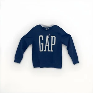 Gap Logo Crewneck Sweatshirt Blue Pullover Soft Knit Fleece Lined Womens M - Picture 1 of 6