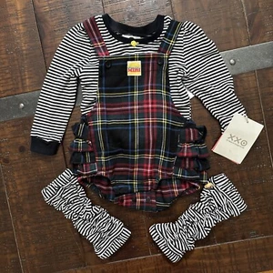 NWT Harajuku Mini Romper Top Leg Warmers Set Stripe Plaid 18M Gwen Stefani Japan - Picture 1 of 11