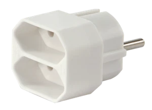 2-fach Eurostecker Eurobuchse Adapter Mehrfachstecker Zwischenstecker Steckdose - Bild 1 von 3