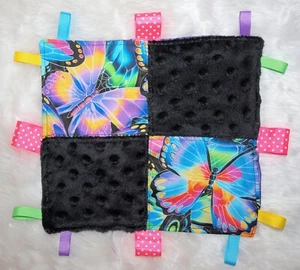 Baby Taggie | Taggy | Soft Toy | Sensory Blanket | Gift | Patchwork Butterfly CL - Picture 1 of 24