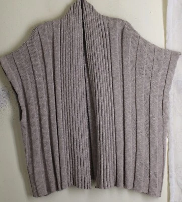 Chaleco Eskandar O/S Natural Grueso Algodón Lino 27" Largo Tabardo Chaqueta Abierta  Foto 1 de 4