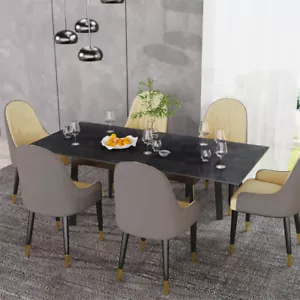 WISFOR Large Extendable Dining Table Marble Kitchen Coffee Table for 6-8 Person - Picture 1 of 12