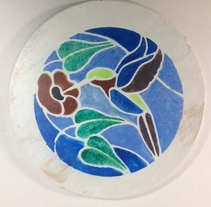 Round Wood Hand Painted Hummingbird Plaques 13” Rustic Wall Hanging - Picture 1 of 3