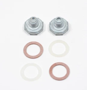 (Pair) Power Valve Block Off Plugs & Reusable Gaskets Fits: Holley Carburetor - Picture 1 of 4