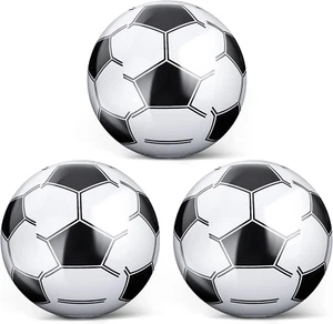 3 Stück Aufblasbarer Ball, 25cm Aufblasbarer Fußball Klein Aufblasbarer Strandba - Bild 1 von 8