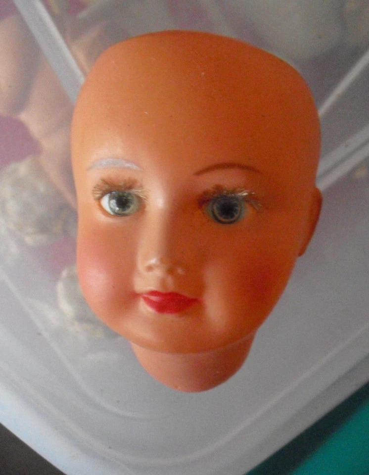 Cabeza de muñeca personaje niña celuloide Francia 5 3 años 30 vintage 2 3/4" de alto #2 Foto 1 de 1