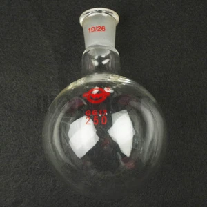 250ml Quickfit 19/26 Socket Lab Glass Flask Round Bottom Single Short Neck Ware - Picture 1 of 6