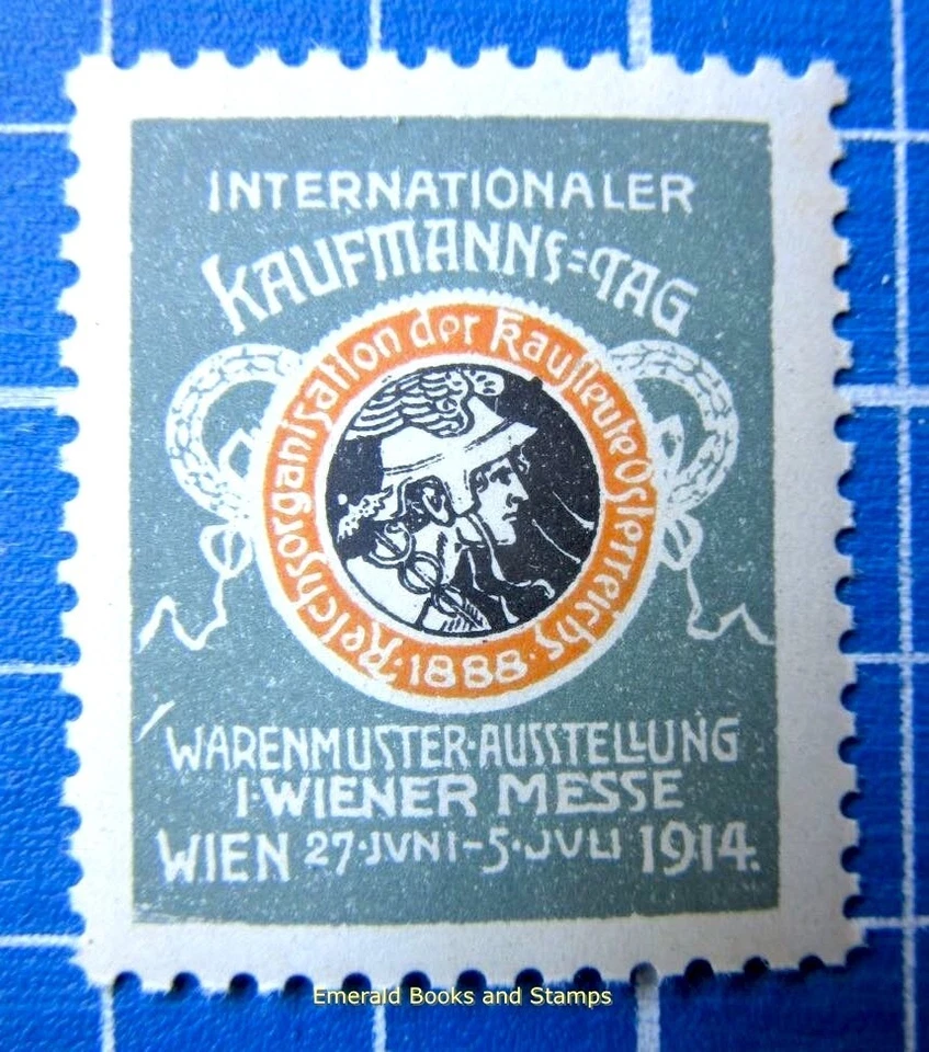 Cinderella Stamps - AUSTRIA 1914 - Vienna Fair - Wiener Messe - grey/orange 9514 - Image 1 of 1