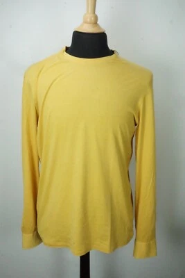 Isaia Napoli Bright Yellow Silk Blend Long Sleeve T Shirt Sz M BRAND NEW Foto 1 de 4