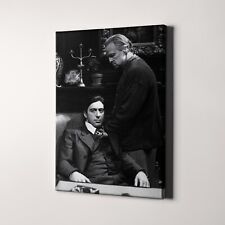 The Godfather with Al Pacino and Marlon Brando Canvas Wall Art Print