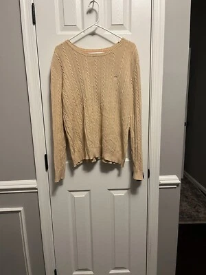 Suéter IZOD Bronceado Tejido con Cable Cuello Redondo Talla XL. Foto 1 de 4