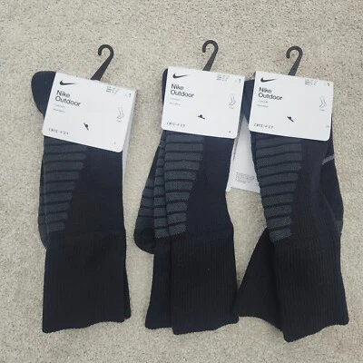 Nike Women 6-10 (Men 6-8) Outdoor Cushioned Wool Blend Crew Socks FD8472-010 - Image 1 of 4