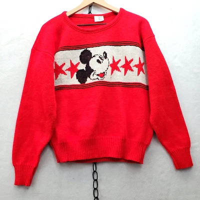 Suéter Vintage Años 70 Cliff Engle Acrílico Estrellas Mickey Mouse Adulto Mediano Foto 1 de 4