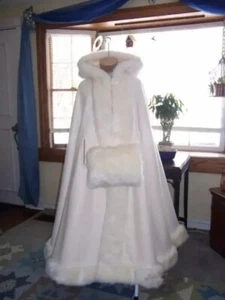 Cappotto donna matrimonio mantello sciarpa invernale caldo lungo giacca sposa accessori - Foto 1 di 6