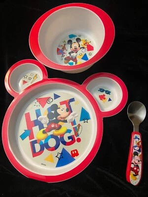 Juego de vajilla The First Years Disney Mickey Mouse - Plato, cuenco, cuchara Foto 1 de 4