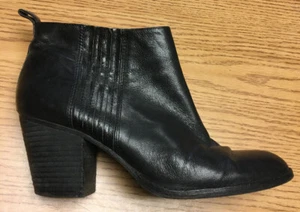 Botas al tobillo Nine West FIFFI de cuero con tacón, negras, 10 M - Imagen 1 de 7