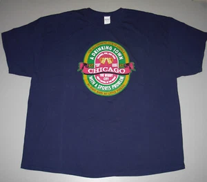 Chicago The Windy City T-Shirt Herren 3XL A Drinking Town With A Sports Problem - Bild 1 von 5