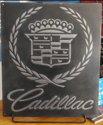 Cadillac  Inspired Vintage Cast Metal Sign – Handmade by Alejandro Pallarols - Image 1 of 4