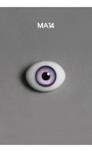 Dollmore BJD eyes 12mm Classic Flat Back Oval Glass Eyes (MA14) violet color - Picture 1 of 3