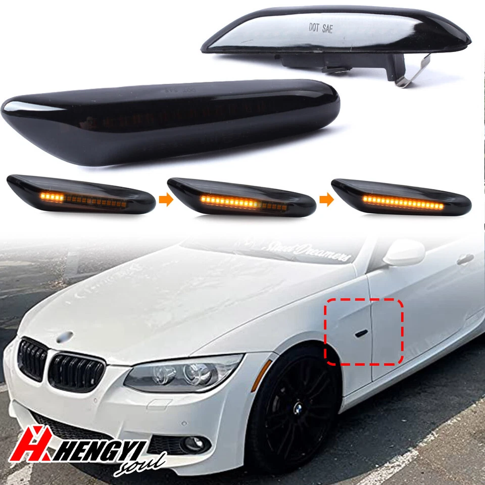 PAIR Side Marker Turn Signal Lights 2008-2013 For BMW 1-Series E82/E88 Coupe - image 1 of 4