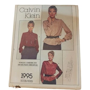 Vtg Vogue American Designer Patterns 1995 Calvin Klein Size 12 Blouse - Picture 1 of 3