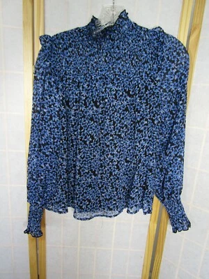NWT Francesca's Mi ami Women's Blue Floral Polyester Tank Lined Shirt Women's S - Image 1 of 4
