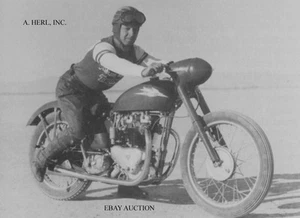 Triumph 6T Thunderbird speedrecord & Turner - 1950 Rosamund Dry Lake - foto - Foto 1 di 1
