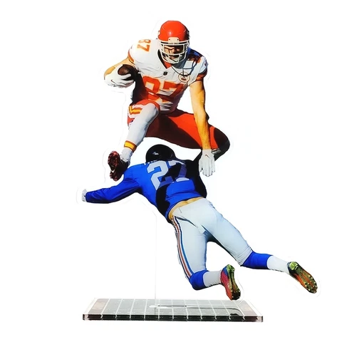 Travis Kelce Figure - #87 of Kansas City Chiefs Hurdles for Touchdown Ornament Cover