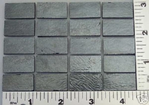 20 IRIDIZED SILVER PIECES ON BLACK 1/2" x 1" BULLSEYE 3mm THICK GLASS 90 COE - Picture 1 of 1