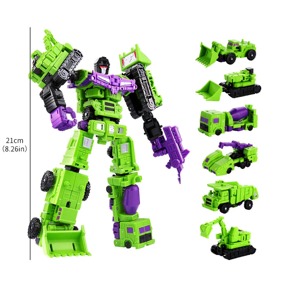 Robot Transformable Ingeniería Excavadora 6 en 1 Combinador Figura de Acción Juguete Foto 1 de 4
