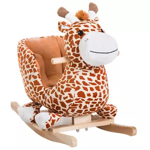 Kids Plush Rocking Horse Giraffe Ride-On Chair Toy Baby Rocker for 1-3 Year Old - Picture 1 of 11