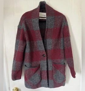 Chaqueta Aritzia Wilfred Free Off-Duty Chaqueta Roja a Cuadros Mezcla de Lana Italiana Talla XXS - Imagen 1 de 15
