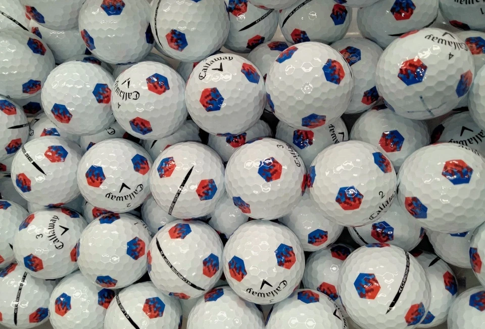 12 bolas de golfe TruTrack macias cromadas Callaway - Azul/vermelho - 4A/5A - Imagem 1 de 1