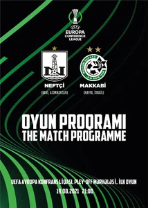 NEFTCI Baku Azerbaijan MACCABI Haifa Israel 19 August 2021 ECL official RARE - Picture 1 of 1