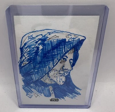 2023 Topps Finest Star Wars - Obi-Wan Kenobi 1/1 Sketch Card - Dean Drummond - Image 1 of 4