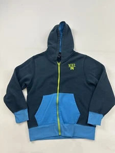 Nike Hoodie Sweatshirt Youth Boys Large 12-13 Years Blue Full Zip Hooded - Picture 1 of 6