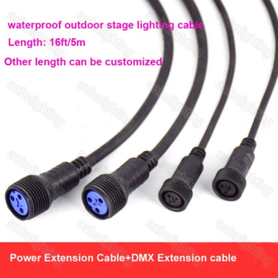 IP65 16ft Outdoor LED par lights Party Lights DJ Disco Lights DMX Power cable - Image 1 of 4
