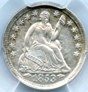1853 Frecce Liberty Sedute Mezza Moneta, PCGS AU Dettaglio**** - Foto 1 di 3